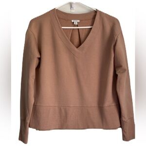 Cuyana French Terry Pleat-Back Sweatshirt Pink Blush Quartz Small